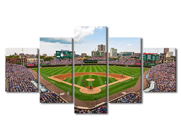 Wrigley Field in Chicago Wall, Sports Stadium Pictures Print On Canvas