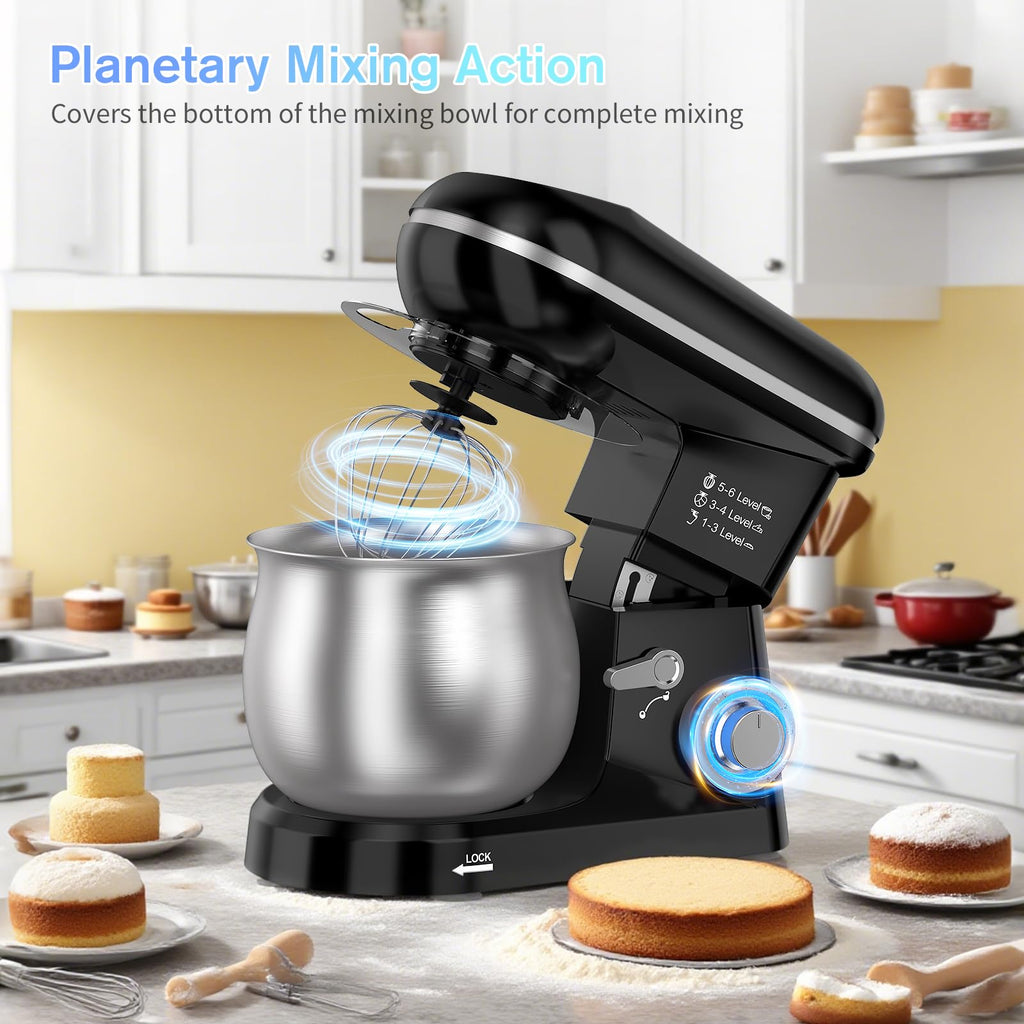 Electric Stand Mixer with 5.3 Quart, Cake Mixer with Stainless Steel Bowl and Stand, Kitchen Mixer Tilt-Head Design