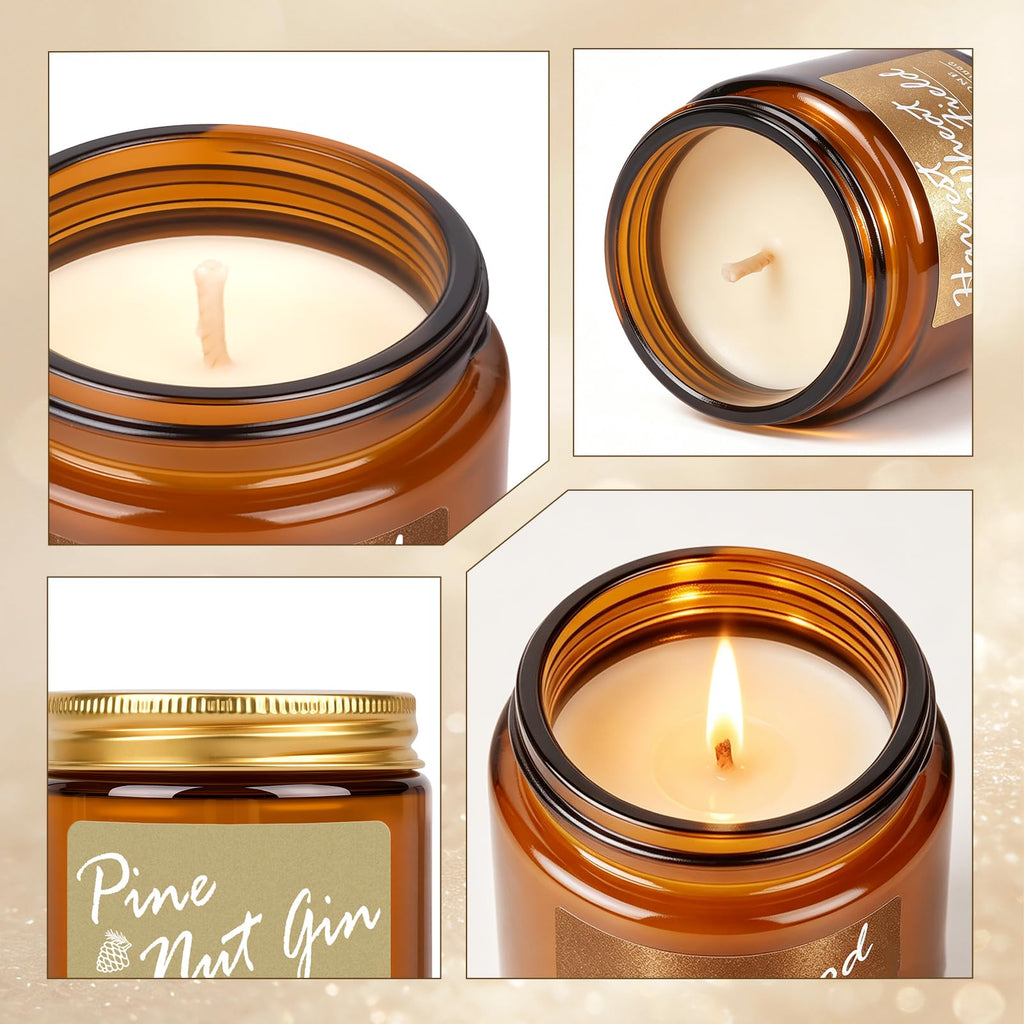 6 Fall Candles Set, Fall Scented Candles Scented, 180 Burning Hour