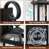 Black Exterior Light Fixtures 2-Pack, Anti-Rust Aluminum Outdoor Wall Lights for House Porch Lights IP65 Waterproof Cl