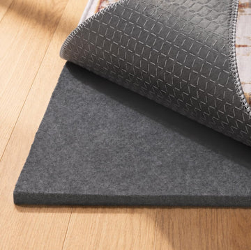 Non-Slip Rug Pad 5' x 7' -1/4" Thick Felt & Rubber Underlay in Dark Gray