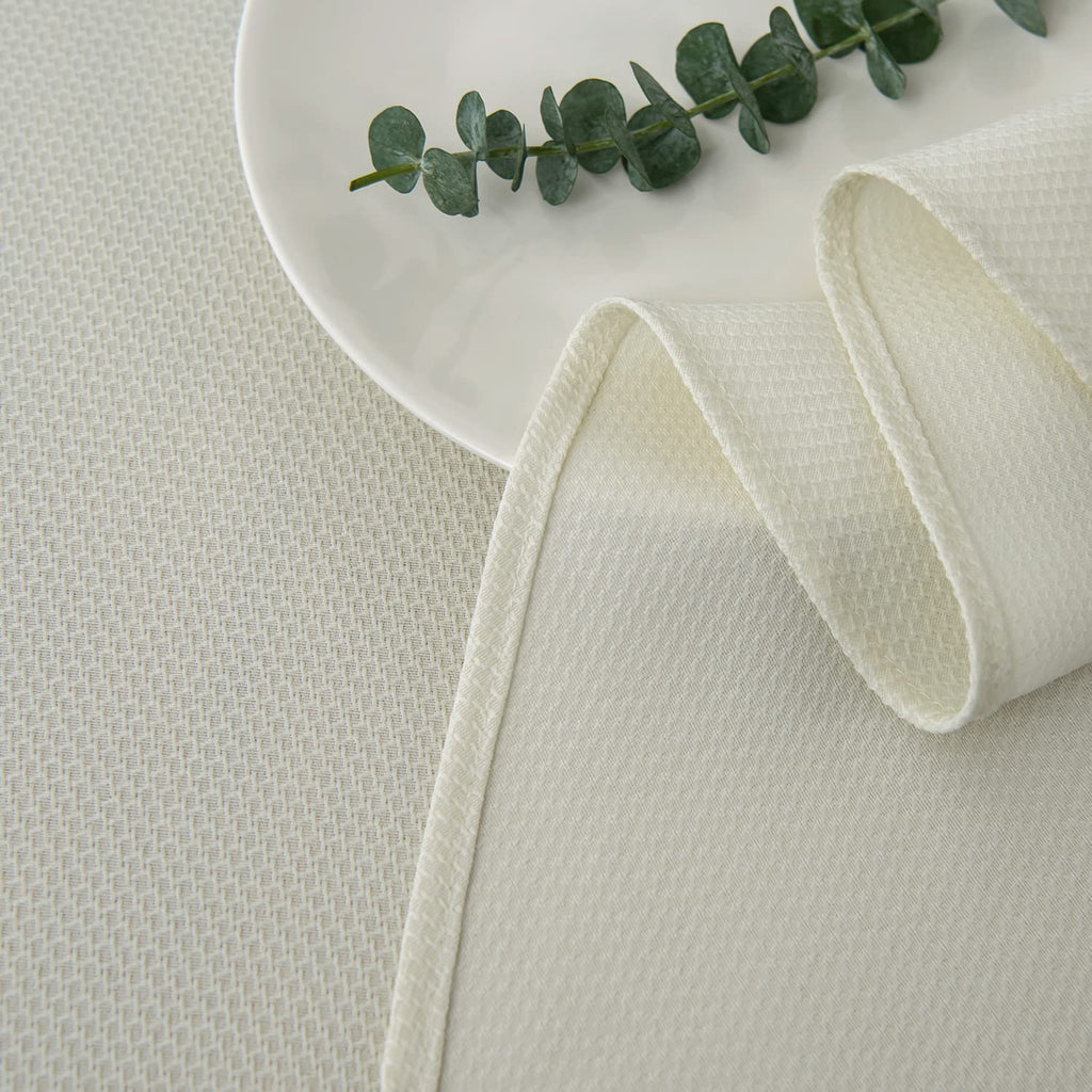 Round Textured Tablecloth Spill-Proof Wrinkle Free Soft Jacquard Table Cloth for Circular Table Cover, Buffet Banquet