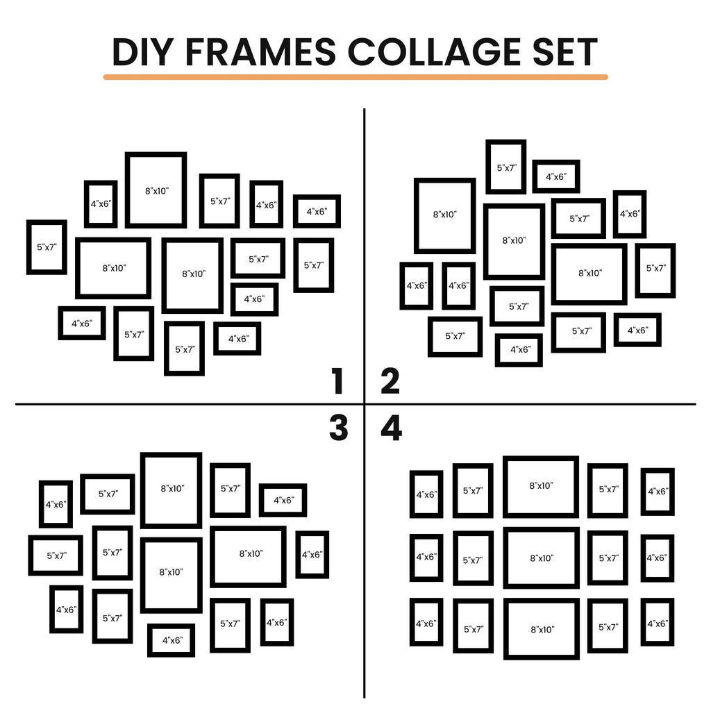 15 Pack Picture Frames Collage Wall Decor, Gallery Frame Set for Wall Mounting or Tabletop Display, Multi Sizes