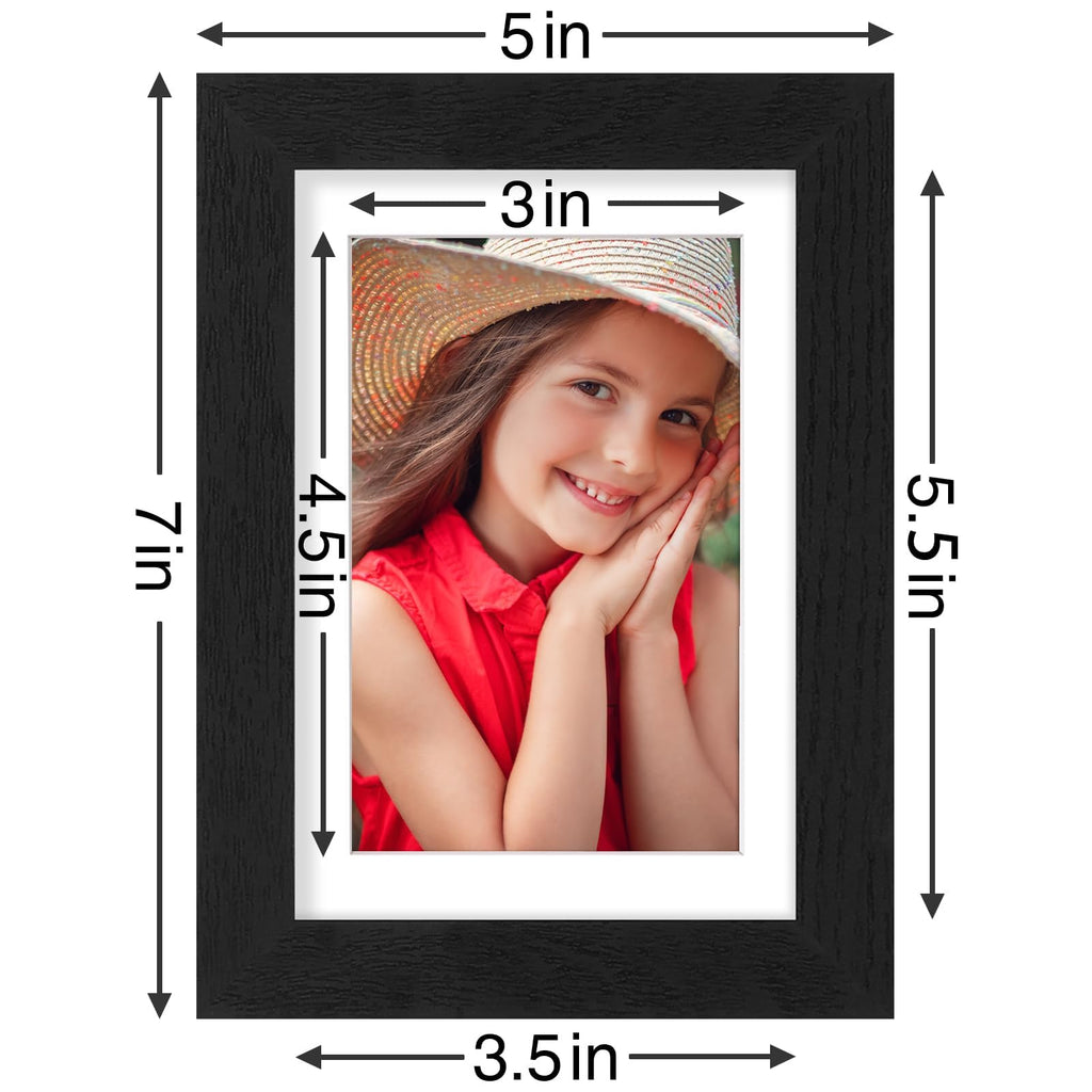 4x6 Picture Frames Set of 9, Wall & Tabletop, Black&Brown&Grey