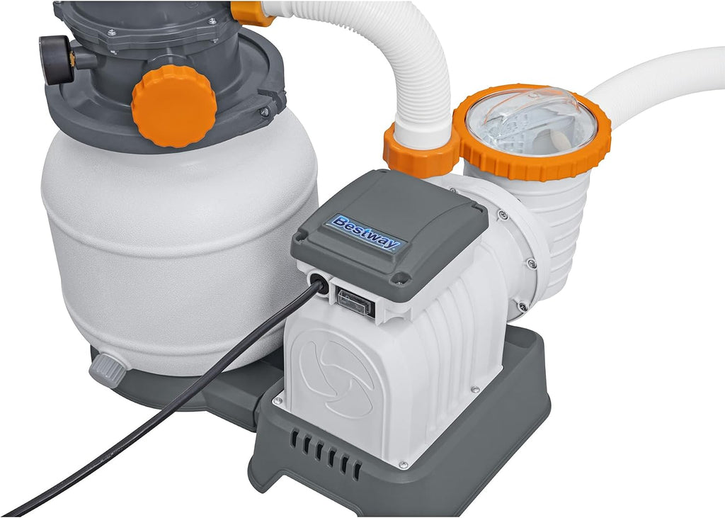 58498E Flowclear 1500 Gallon Sand Filter Pool Pump for Above Ground 300 to 11,200 Gallon Swimming Pools with Adapter
