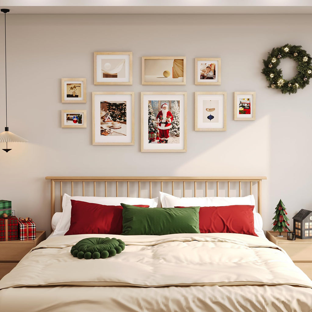 11x14 Picture Frame Natural, Solid Wood Frame 11x14 with Acrylic Plexiglass for Pictures 5x7/8x10 With Mat, Tabletop