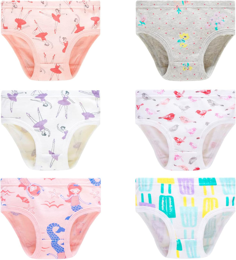Girls Soft 100% Cotton Underwear Toddler Panties Big Kids Undies