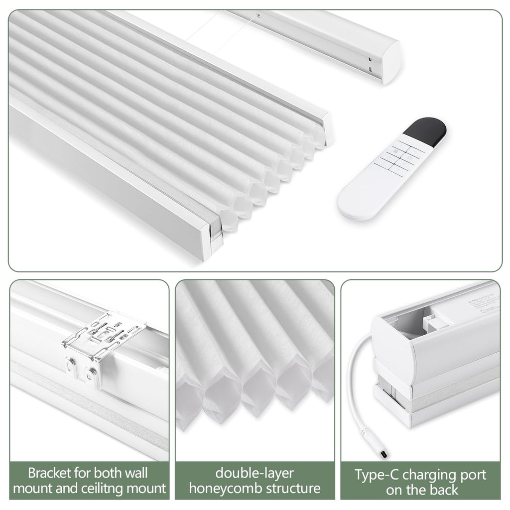 Motorized TDBU Cellular Shades (Light Filtering 93022A)
