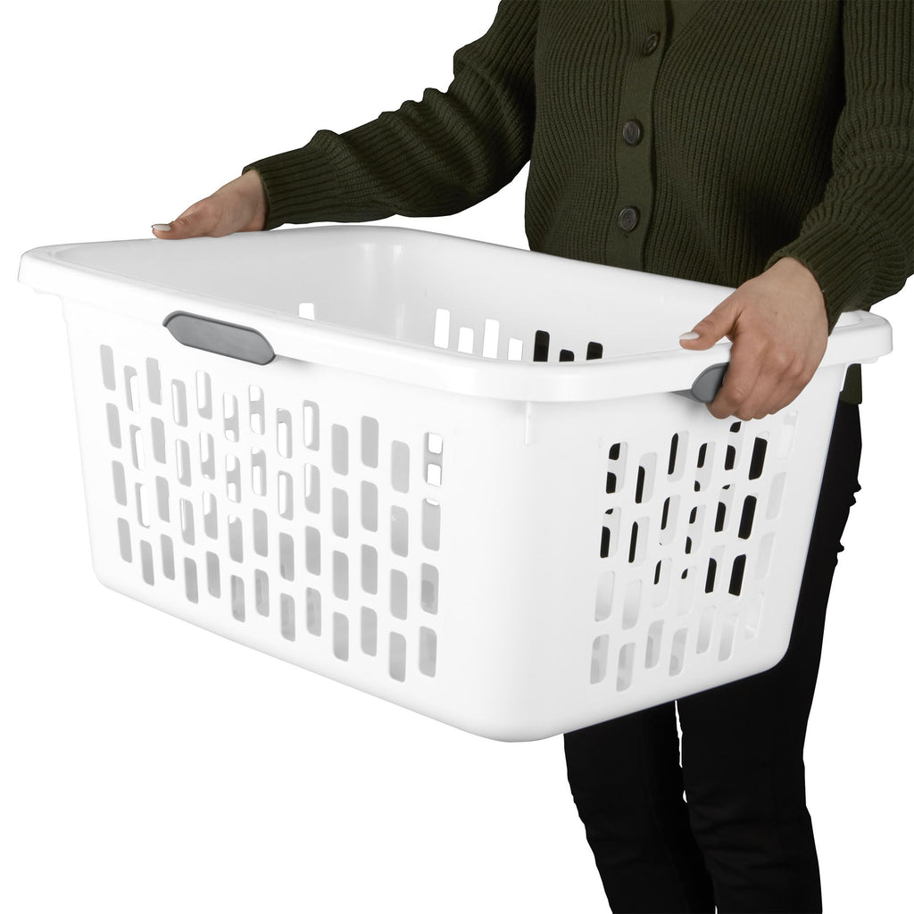 Rectangular Laundry Basket, Plastic Clothes Hamper, 18-Pack