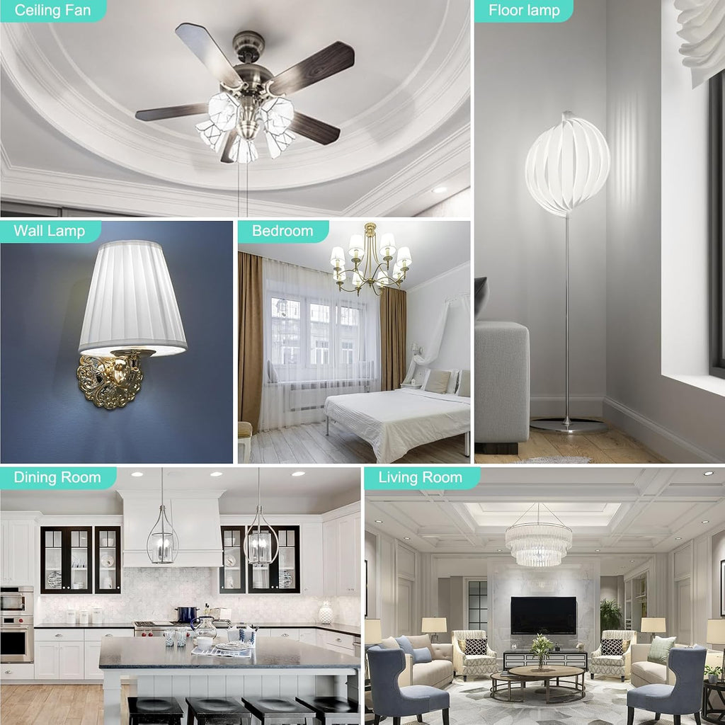 E12 LED Ceiling Fan Light Bulbs 60W Equivalent 5000K Daylight