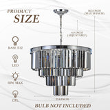 Luxury Chrome Smoke Crystal Modern Contemporary Chandeliers Pendant Ceiling Light 4-Tier Chandelier Lighting for Dining Room Living Room Bedroom Girls Room W23.6 A107-B07QCSV5JX