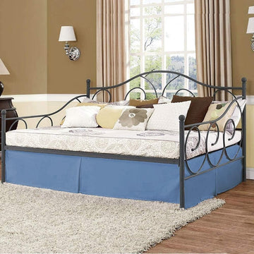 Daybed Pleated Bed Skirt 1 Piece 800 Thread Count 100% Egyptian Cotton with Split Corners Twin Size (39" x 75") Inch