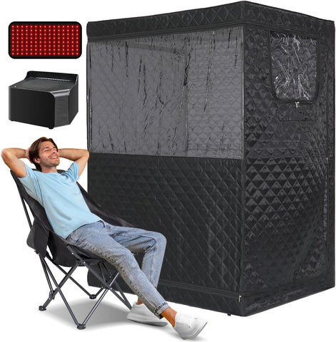 Smartamk Upgrade Portable Hot Air Sauna, 1 or 2 Person Home Sauna, 1500W & 149°F Dry Sauna Box