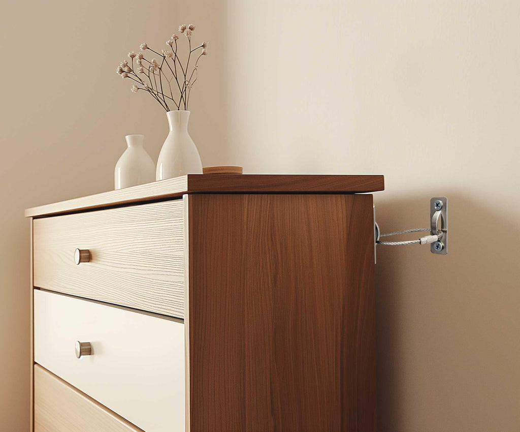 6 Sets Anti Tip Furniture Anchors for Baby Proofing, Earthquake Straps, Furniture Secure to wall Anchors, Childproof