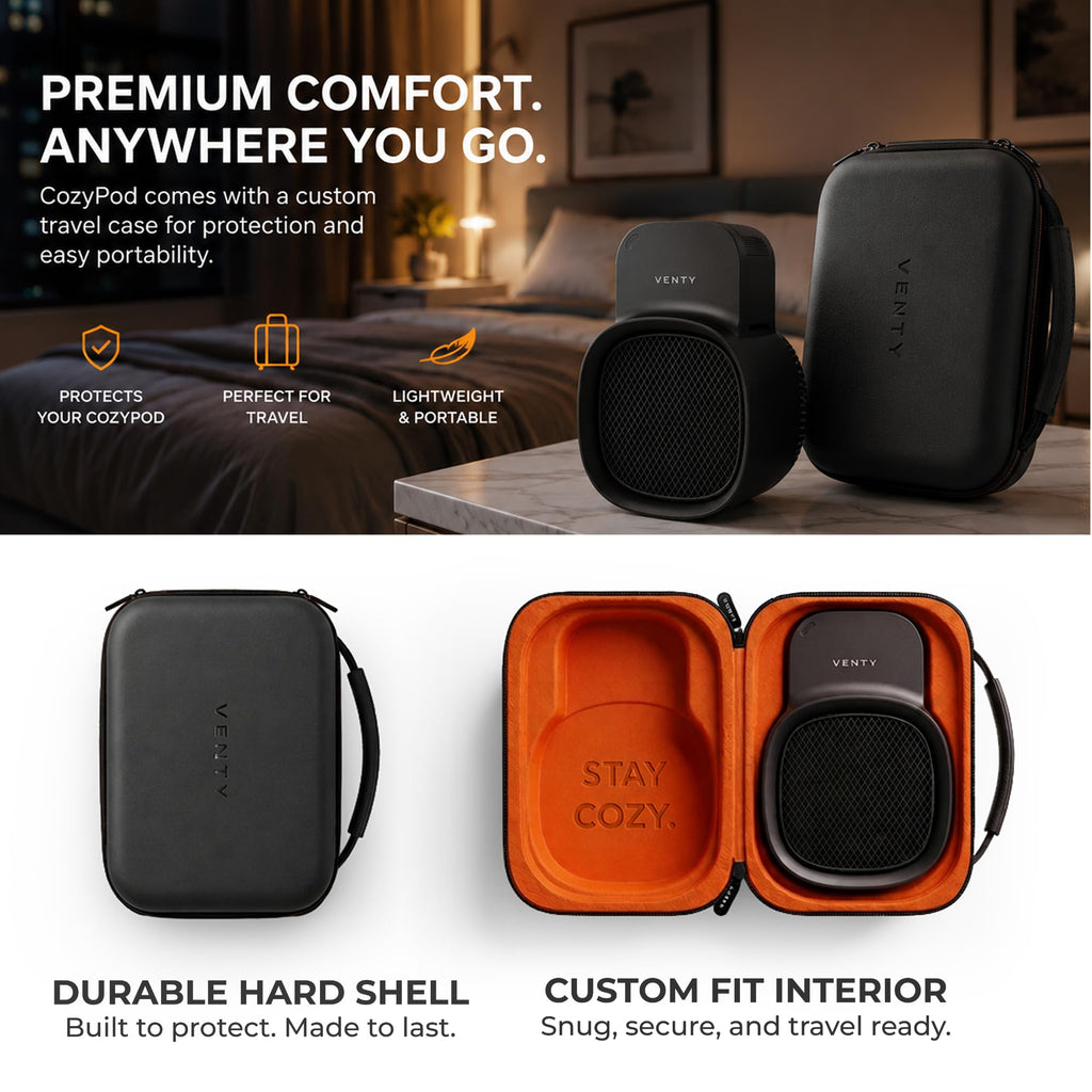 CozyPod 1500W Plug In Space Heater for Indoor Use - Small Wall Outlet Heater with Thermostat, Rechargeable Remote