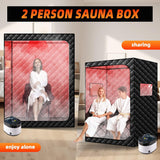 Portable Steam Sauna with 660nm Red Light Therapy, 2 Person Red Light Sauna Spa for Home
