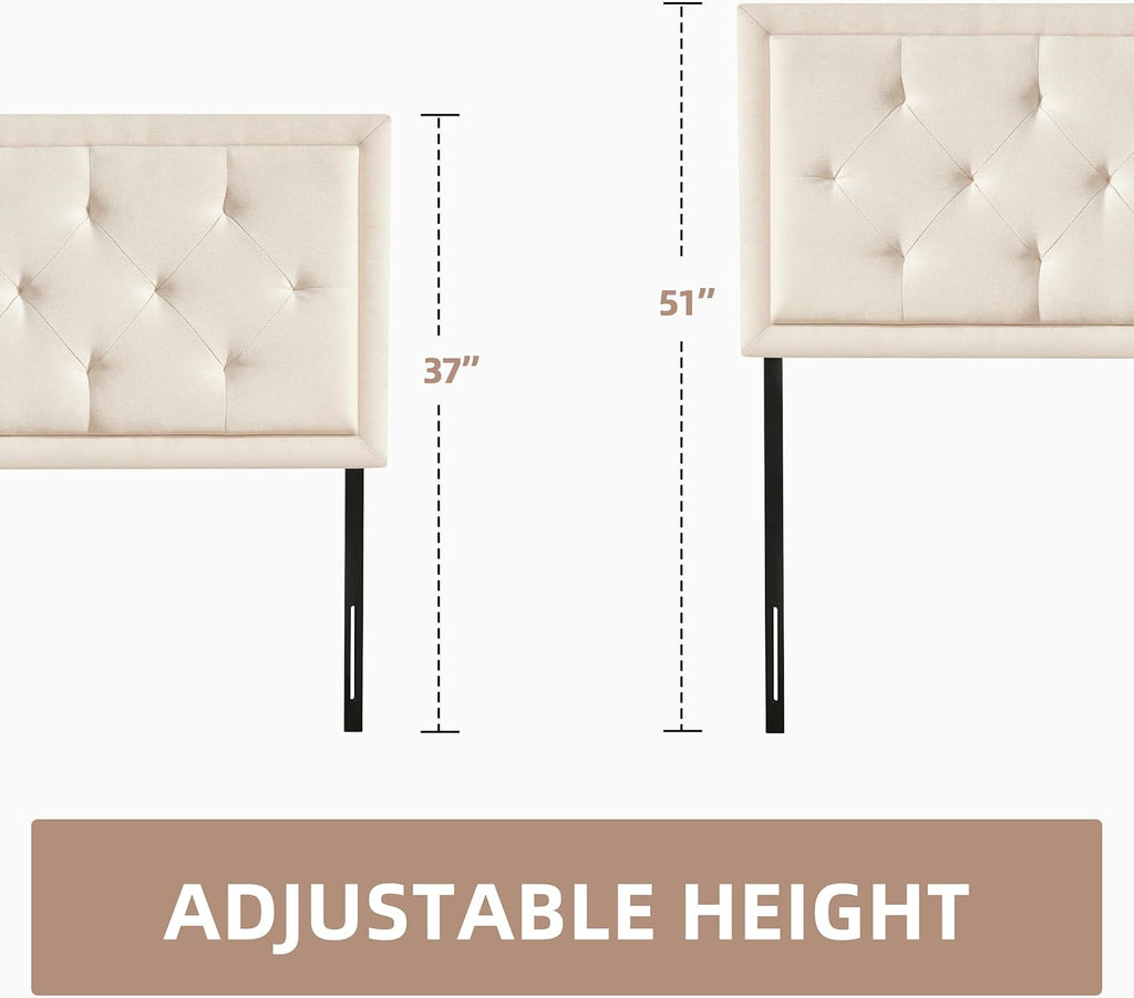 Upholstered Queen Headboard Only, Tufted Headboard Queen, Solid Wood Height Adjustable Modern Head Boards with