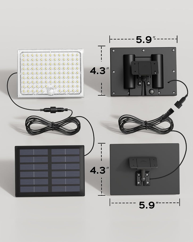 Motion Solar Lights Outdoor, 113 LED Cool White Bright Solar Flood Lights Waterproof, Dusk to Dawn Outdoor Solar