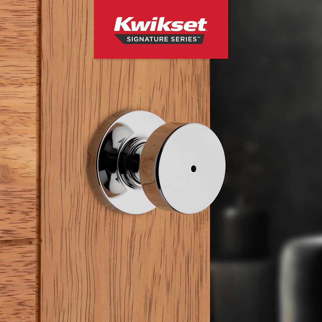 Pismo Interior Privacy Door Knob with Lock, Door Handle , Polished Chrome Keyless Turn Lock Doorknob