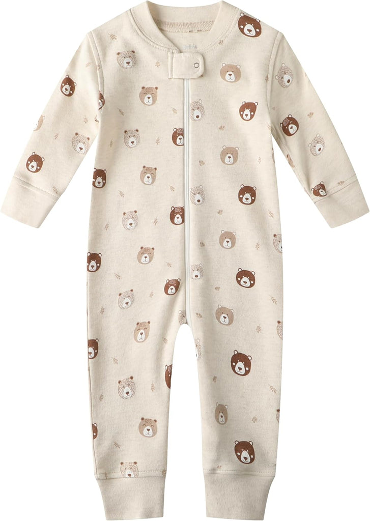 Organic Cotton Baby Boy Girl Zip up Sleep N Play, Footless, Long Sleeve