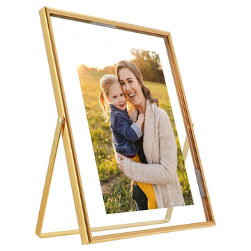 Gold Floating Frame, 7×9 in, Portrait, For Picture 6x8, 5x7