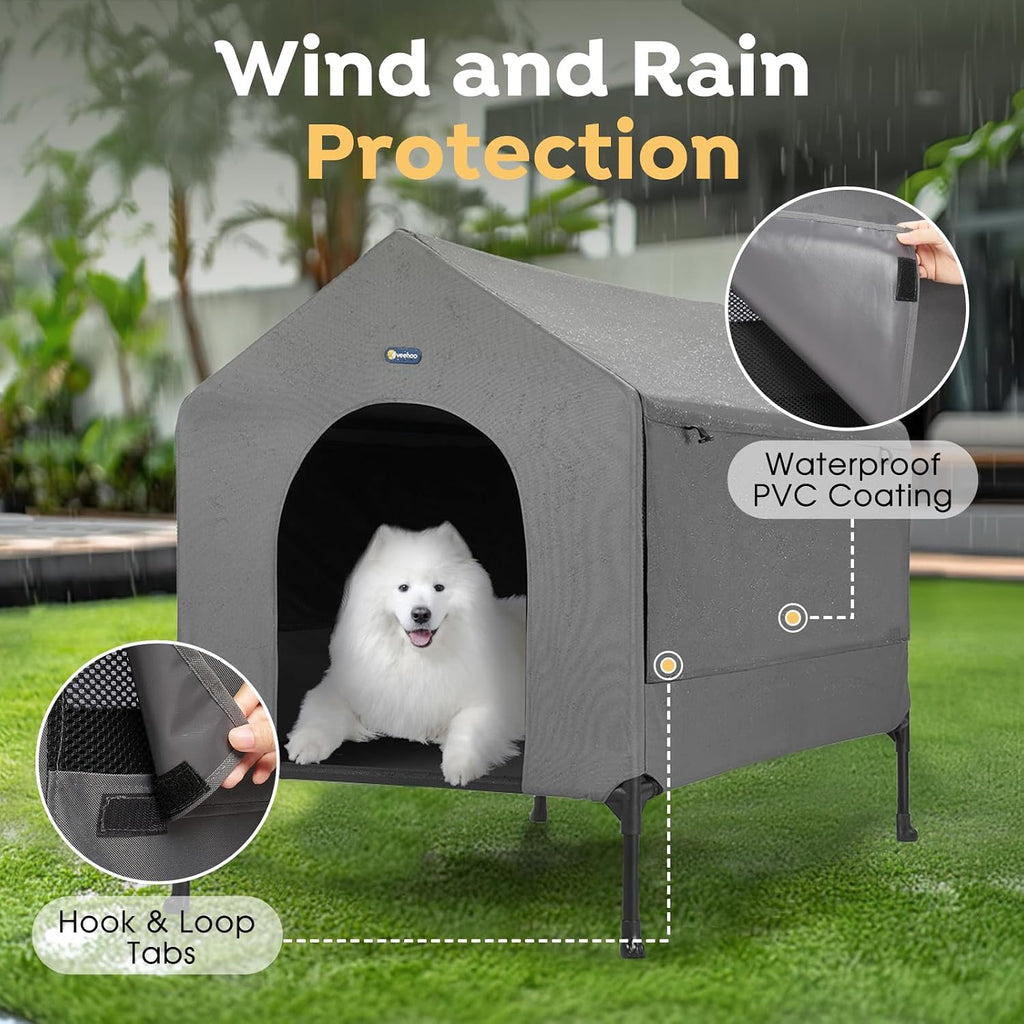 41" Dog House, 2-in-1 Large Dog House Outdoor Indoor Weatherproof