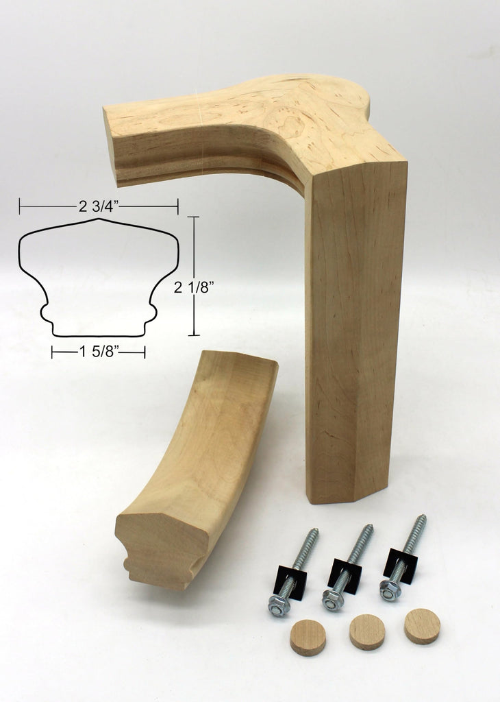 Maple 7781, Left Hand Gooseneck 2 Rise with Cap, 6701 Series Rail Fitting