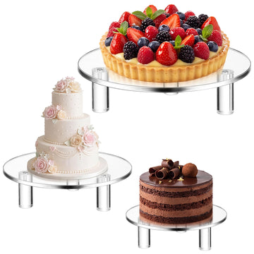 3 Pcs Round Acrylic Display Riser Clear (9'', 11'', 13'')