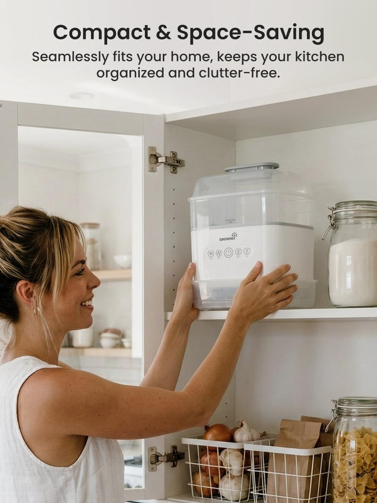 Baby Bottle Sterilizer and Dryer, Space-Saving, with Travel Set