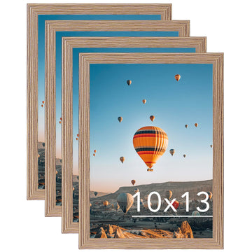 10x13 Rustic Brown Picture Frame Set of 4, Horizontal and Vertical Formats for Wall Hanging, 10 x 13 Wall Gallery