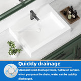 24 Inch Bathroom Sink Countertop Vessel Sink White Porcelain rectangular 24 x 18.3 Above Counter Bath Basin