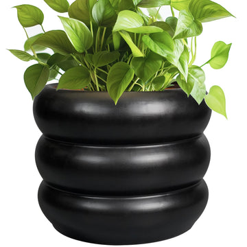 Ceramic Pot for Plants 8 Inch - Indoor Plant Pot with Drainage Hole Planter for Outdoor Plants Modern Flower Pot