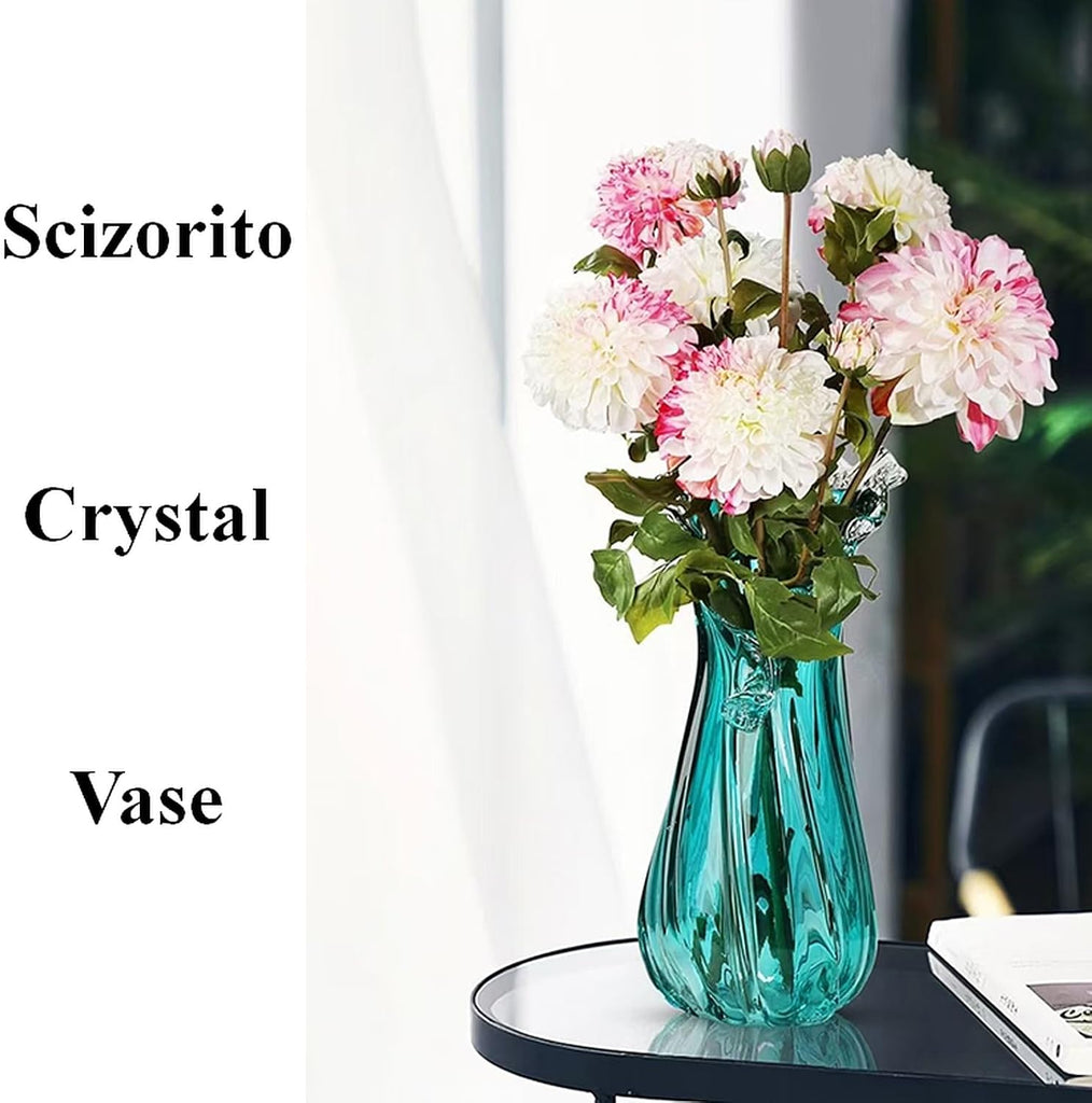 Queen Crystal Vase, Light Luxury Style Decor, Centerpiece, Office, Pampas Grass, Dried Flowers, Flowers and Buds