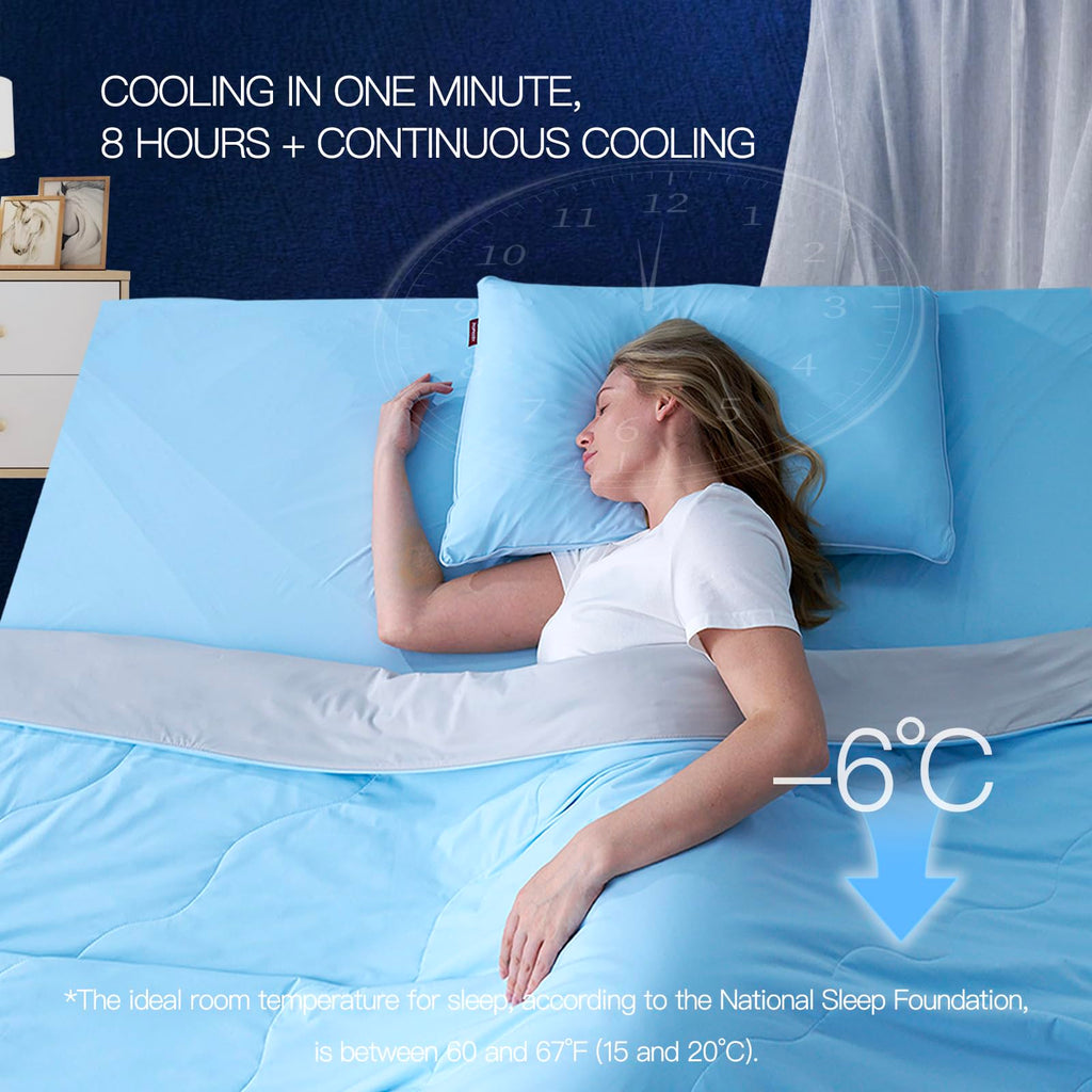Life CoolMurm Cooling Comforter for Hot Sleepers, Full/Queen 90"x90" Soft Breathable Pregnancy Cooling Blanket