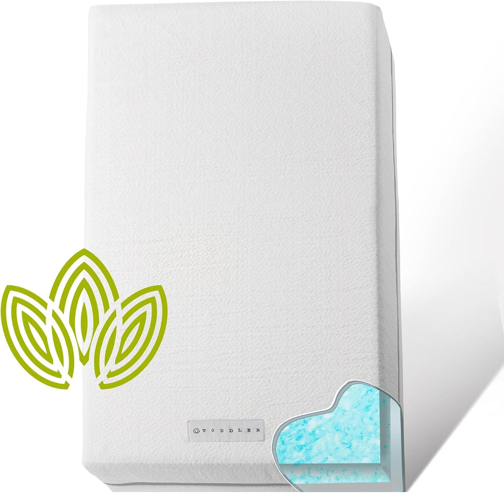 Organic Cotton Covered 2-Sided Crib Mattress | Premium Memory Foam Hypoallergenic Light 2-in-1 Baby Mattress, Firm