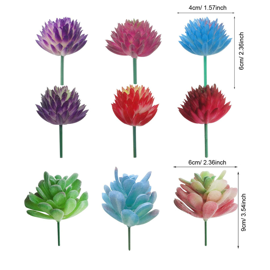 20 PCS Artificial Succulent Plants Assorted Multicolor Faux Fake Succulents, Cactus Aloe Succulent Assortment in