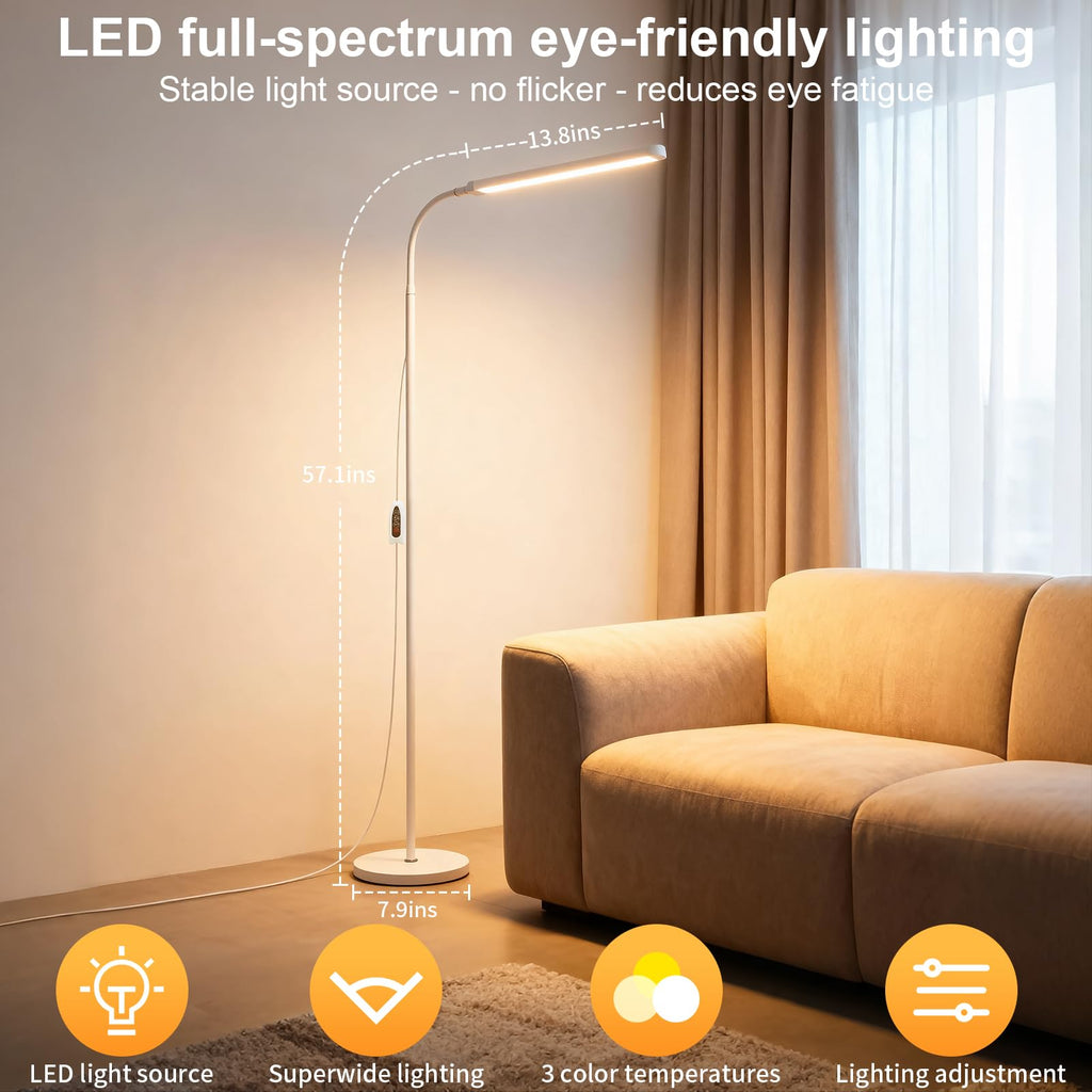 Bright 12W LED Eye Protection Dimming Reading Floor Lamp
