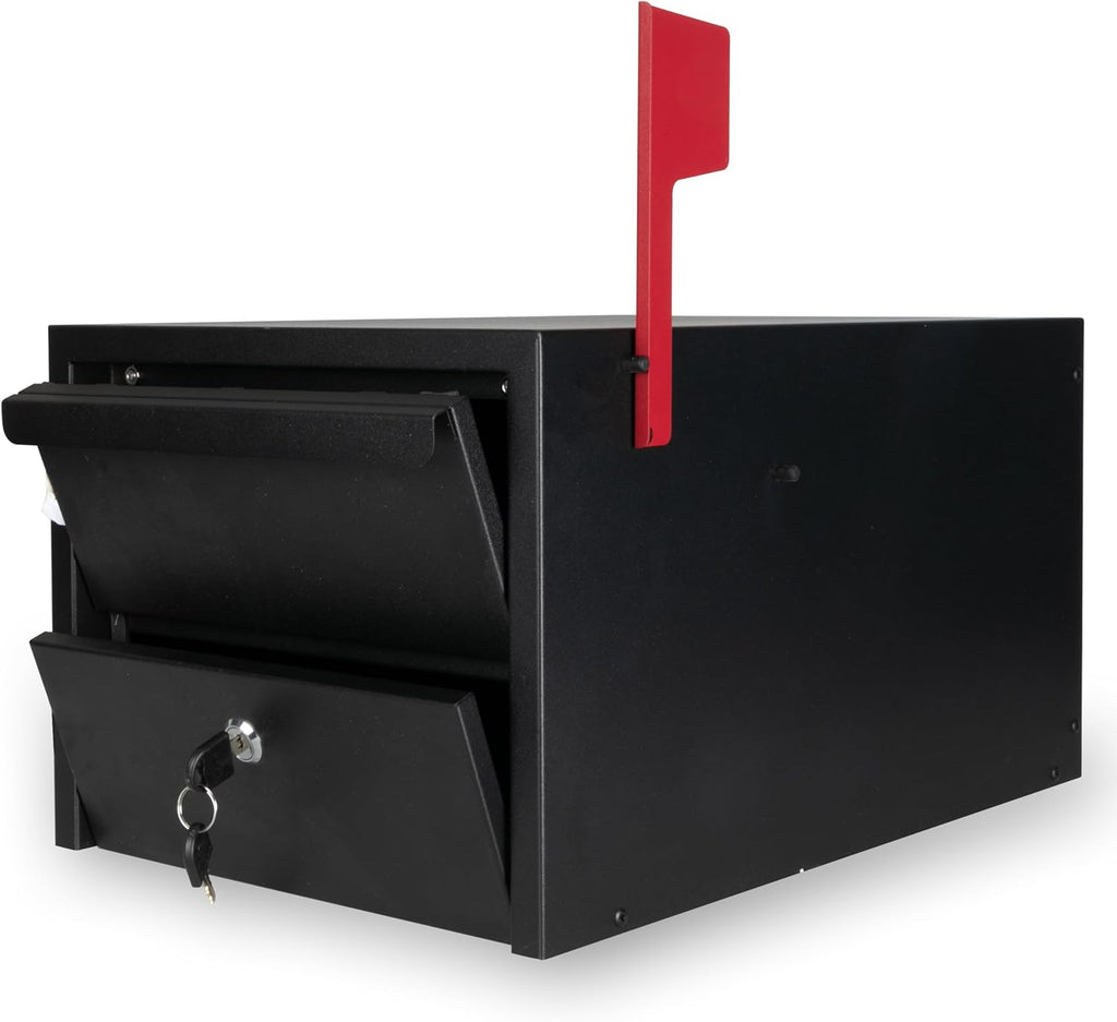 Locking Mailbox with Lock and Key Modern Mailboxes Post Mount - Obsidian