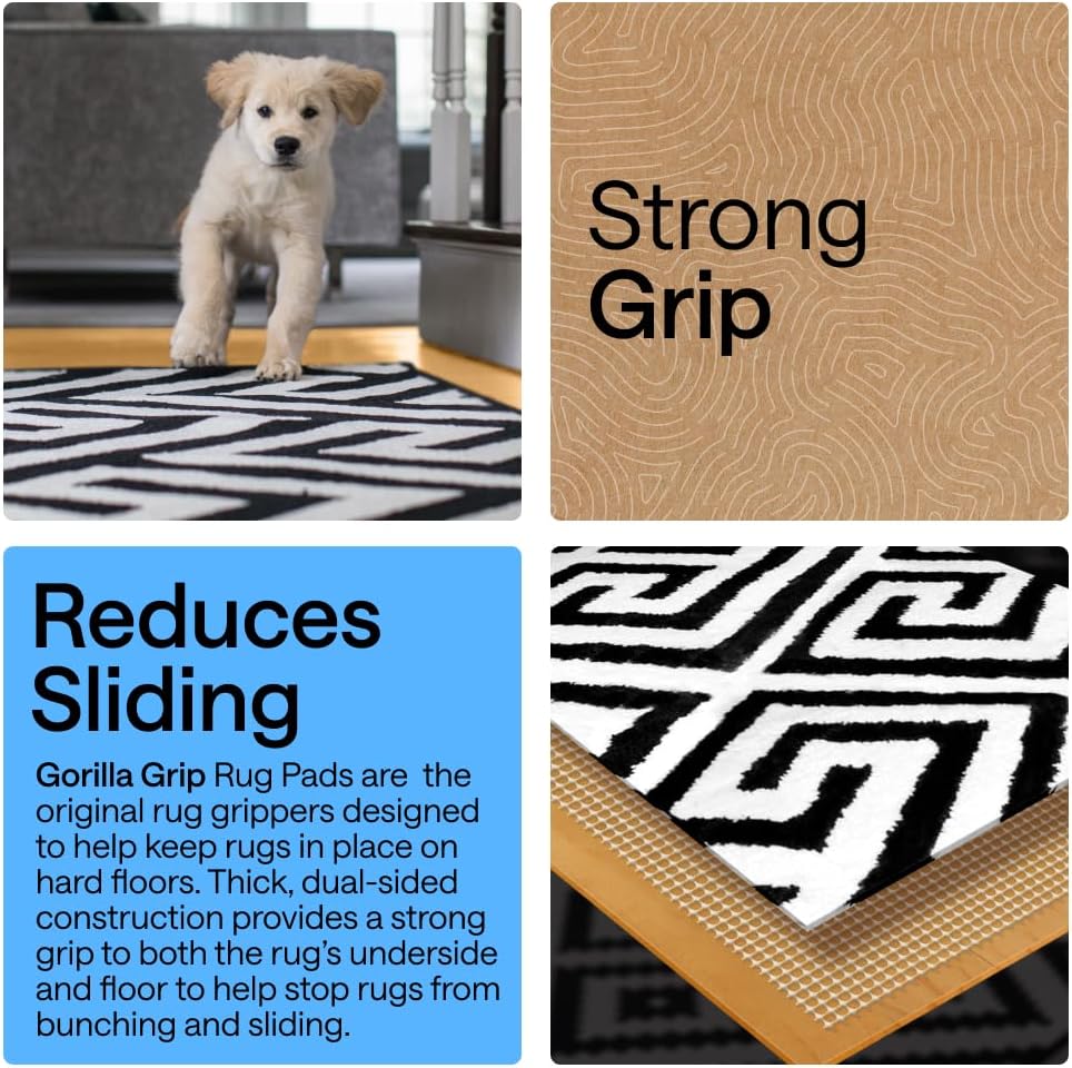 Slip Resistant Rug Pads for Hardwood Floor, 5x7 Cream - Set of 35