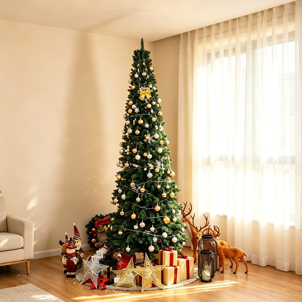 Unlit Pencil Christmas Tree, Slim Artificial Xmas Tree