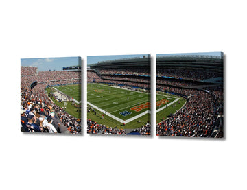 3 Panel Wall American Football Poster on Canvas Chicago, USA Paintings Soldier Field Sports Stadium Picture Giclee