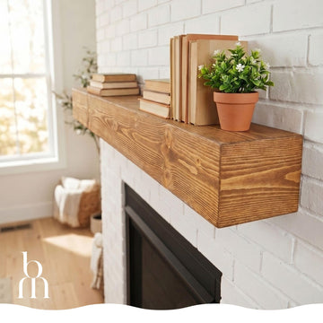 Handcrafted Fireplace Mantel Shelf Wall-maunted (Aged Oak, 48" -8x6)