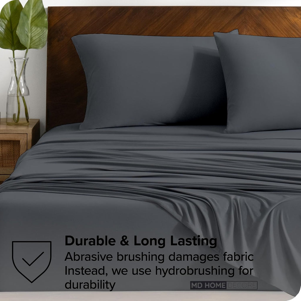 Extra Deep Pocket Sheets (4-Piece) 100% Egyptian Cotton 400 Thread Count Bed Sheet Set 22 inch Deep Pocket of Fitted