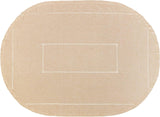 Solid Beige Color Double Hemstitched Dining Oval Tablecloth (Beige, Oval 60x120 inches)