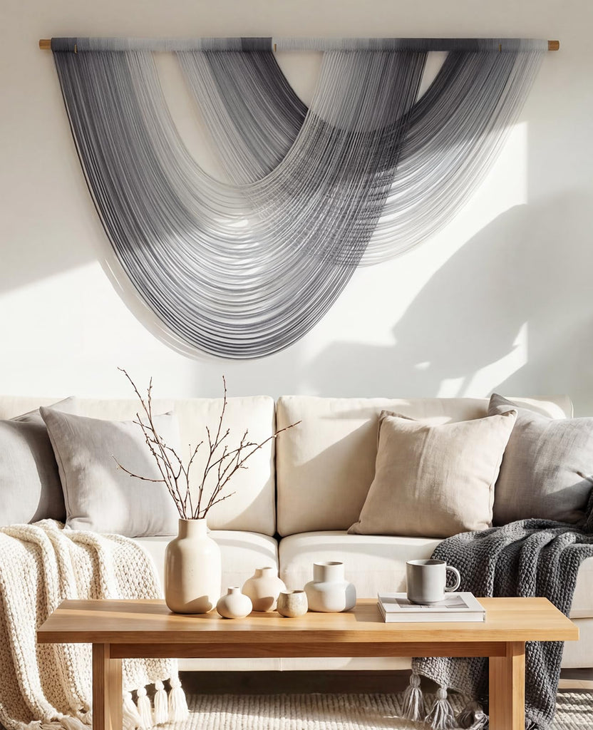 Large Macrame Wall Hanging, 59x39 Inch Boho Wall Hanging, Macrame Wall Art Hand-dyed Ombre Design Living Room