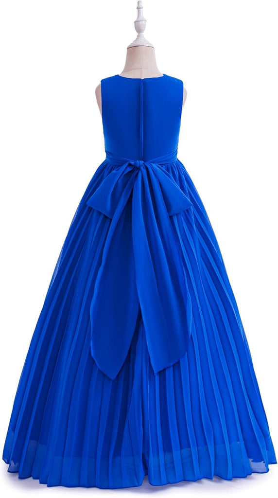 Flower Girls Wedding Guest Dress Junior Bridesmaid Formal Pageant Pleated Fancy Long Dresses Evening Party Gown