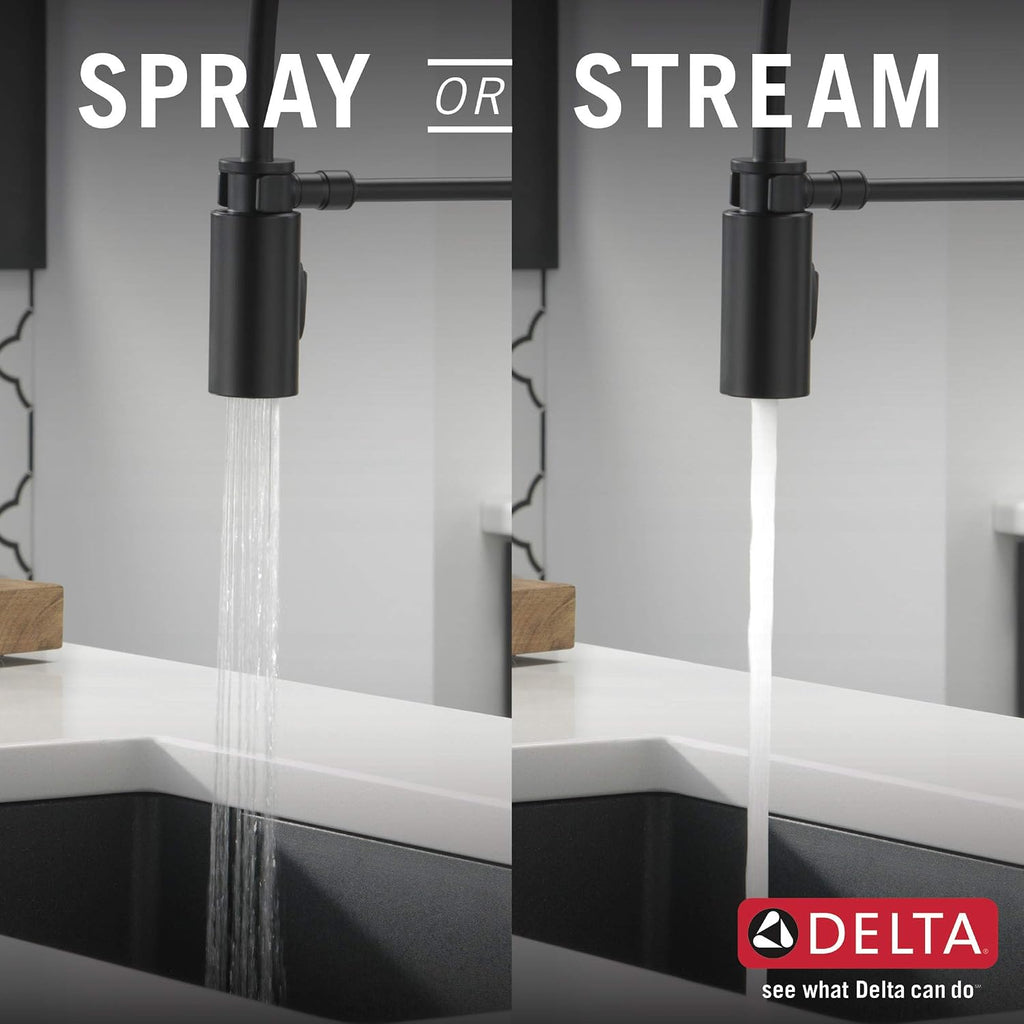 Antoni Pro Style Commercial Kitchen Faucet with Pull Down Sprayer, Single Hole Matte Black Kitchen Sink Faucet