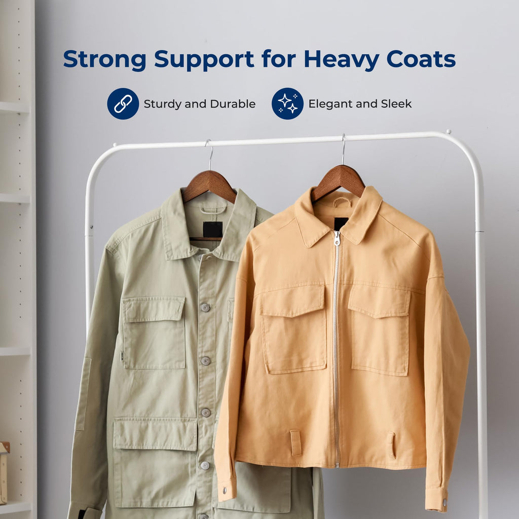 50-Pack Wooden Coat Hangers - Durable Suit Hangers with 360° Swivel Hook & Notches - Slim Design for Shirts, Jackets