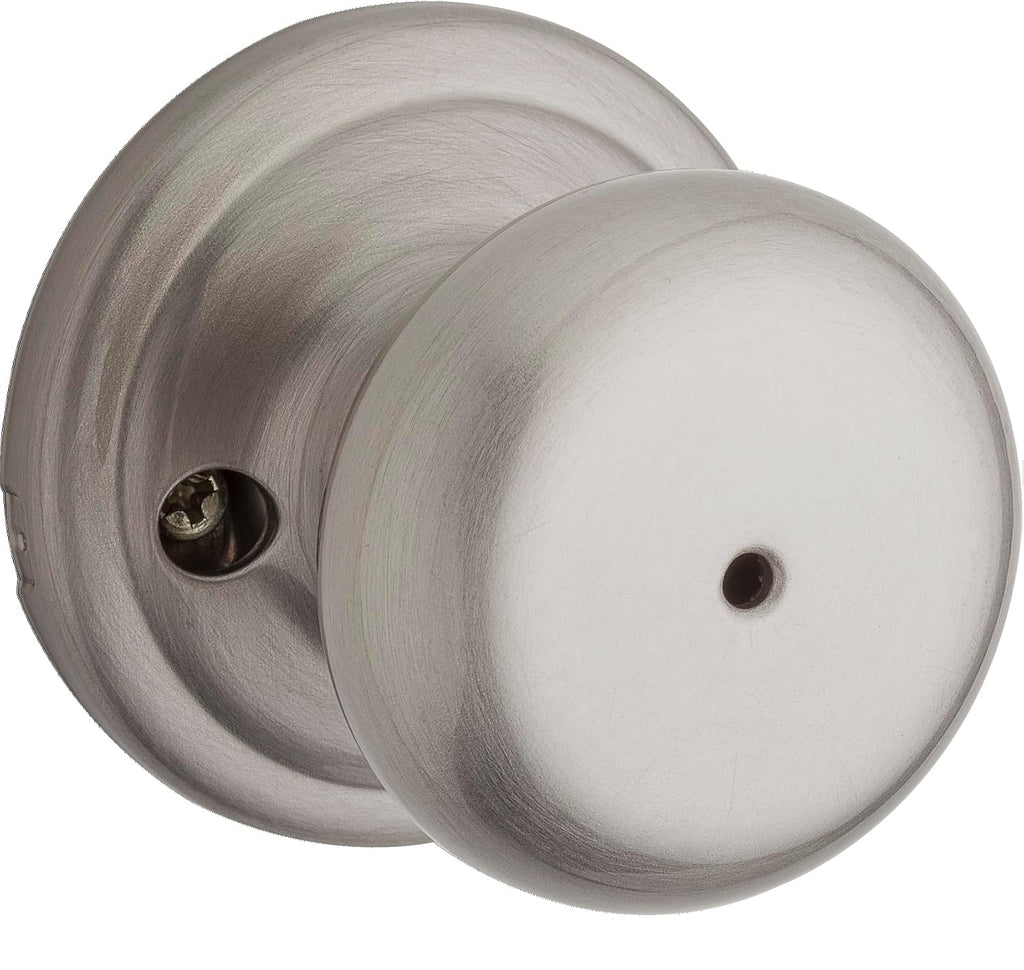 Hancock Interior Privacy Door Knob with Lock, Door Handle , Satin Nickel, Keyless Push Button Lock Doorknob