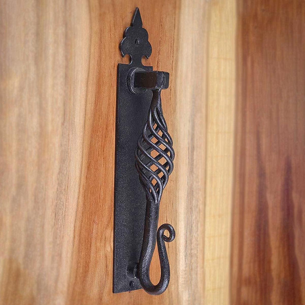 Door Knockers 10 in. Black Cast Iron Birdcage Style Door Knocker with Mounting Hardware